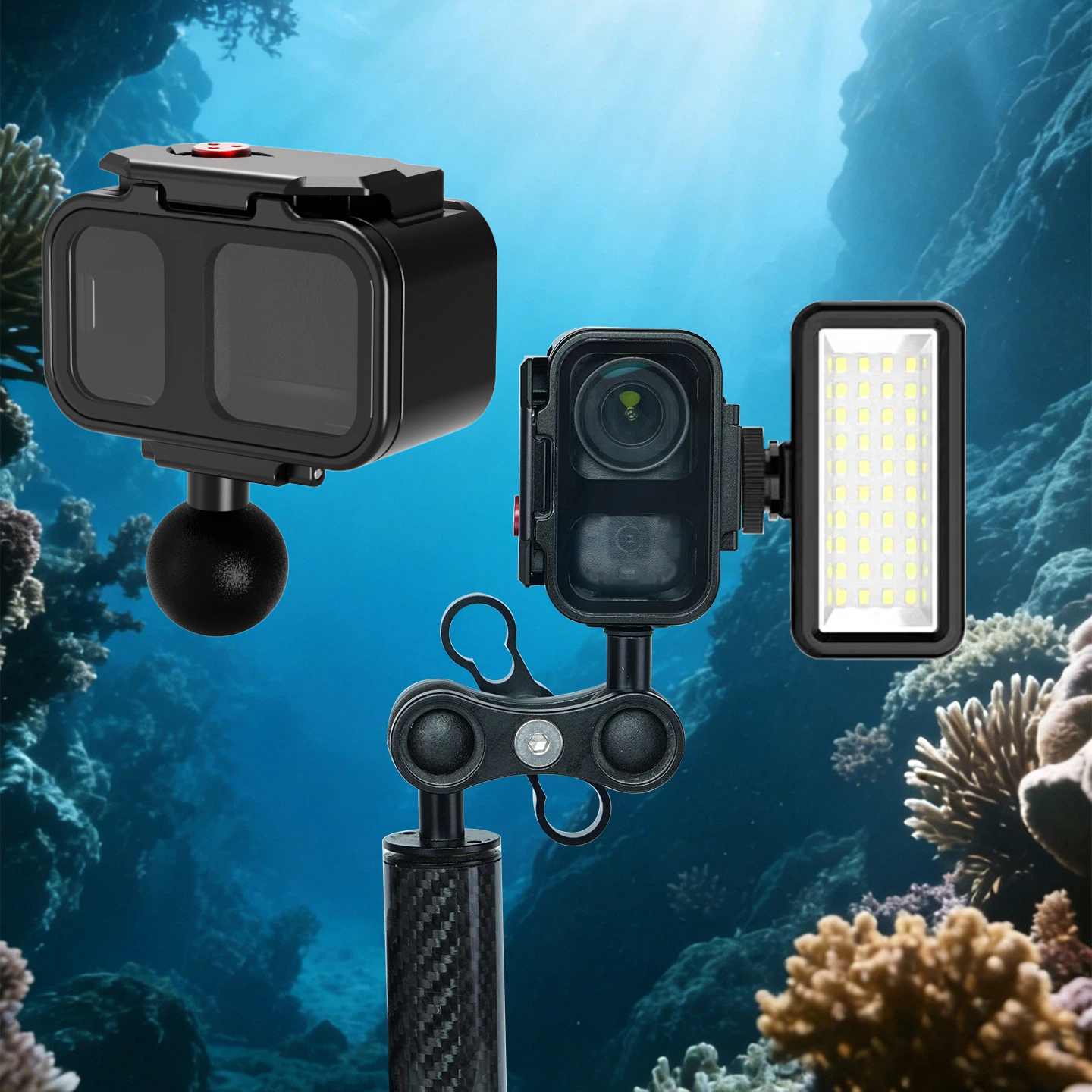 Fluid Head Tripod - Underwater Diving Case for DJI Osmo