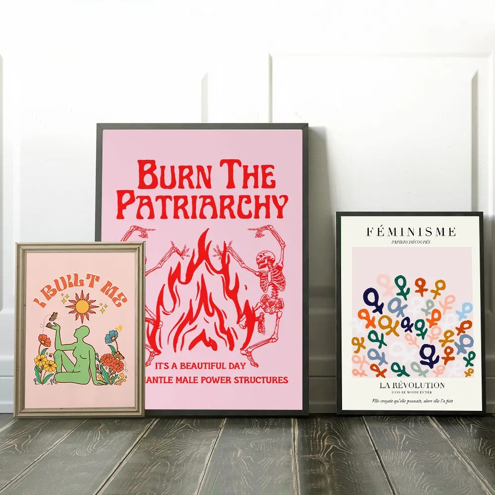 Photography Trend - Abstract Feminist Color Letter Art Poster
