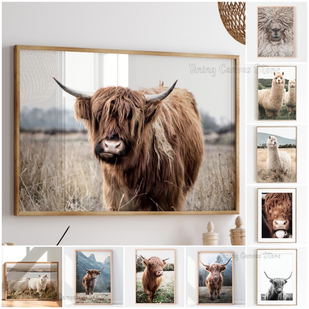 Photography Art - Scottish Highland Cow Wild Animal Nordic