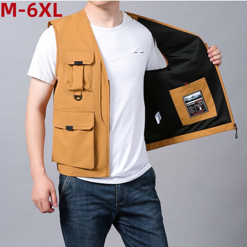 Photography Jacket - 6xl Big Size Multi-Pocket Vest Men