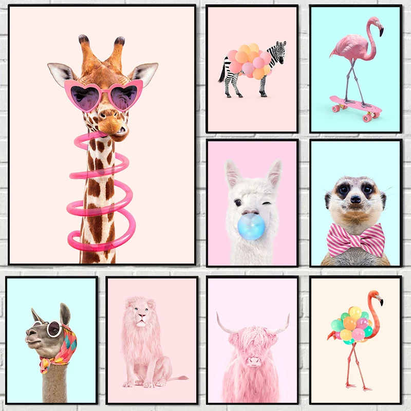 Photography Trend - Funny Fashion Giraffe Zebra Flamingo Party