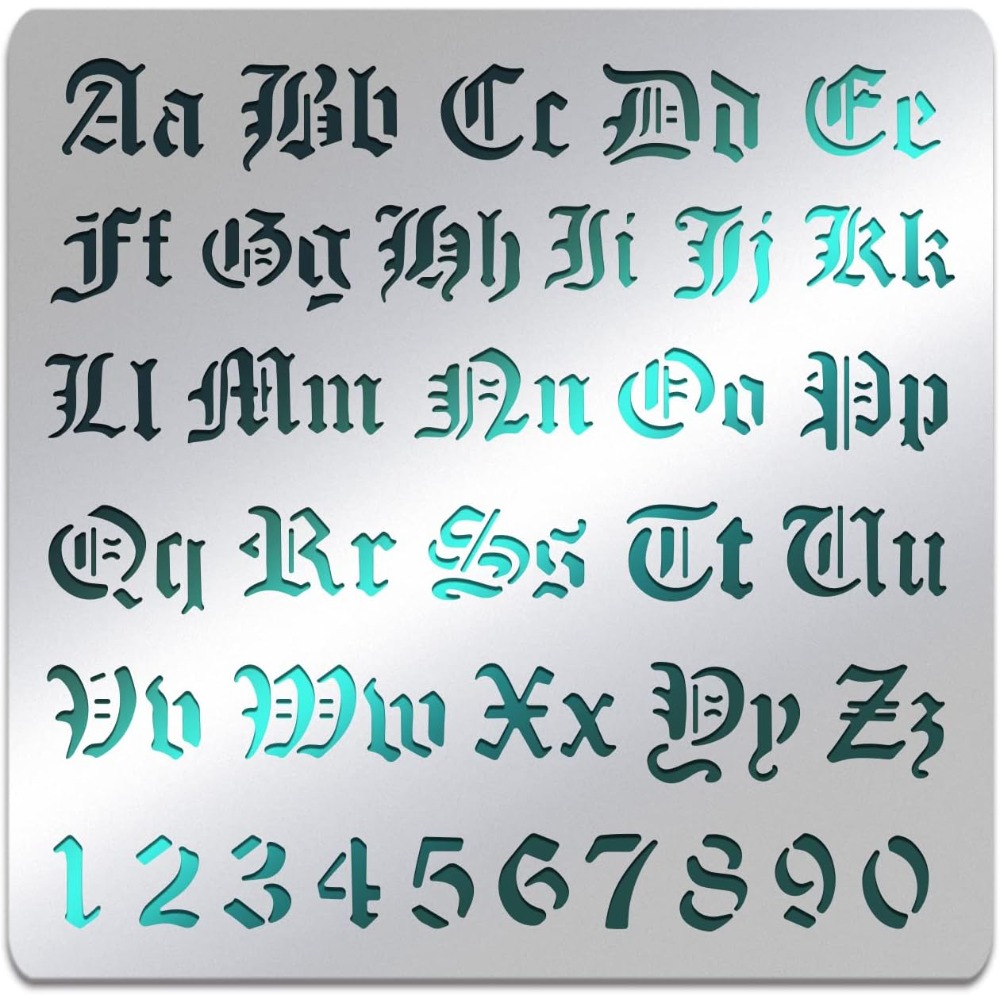 Photography Font - Matte Metal Letters Stencils Gothic A