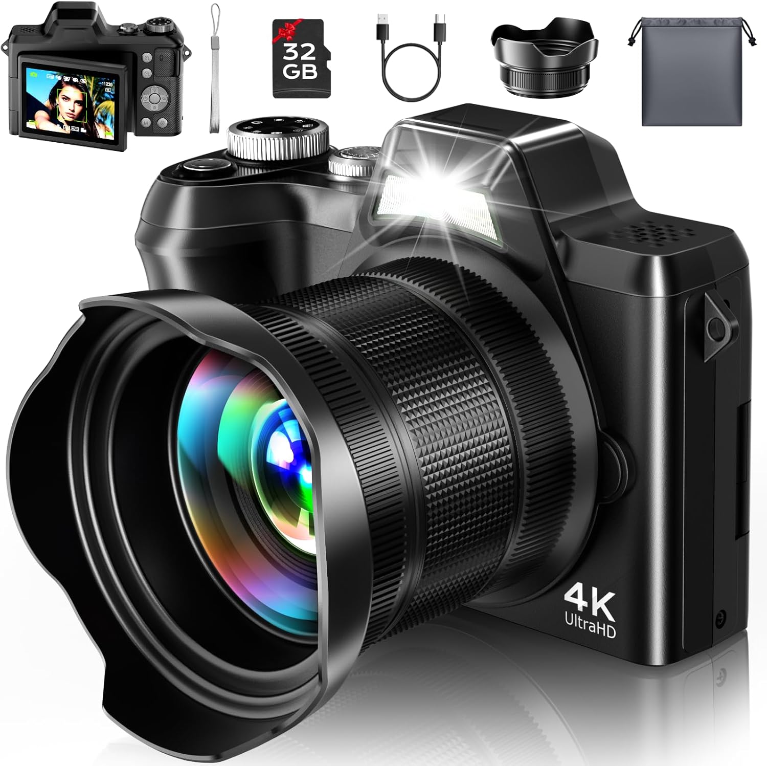 Photography Digital - 4K Travel Photography Digital Camera, 56MP