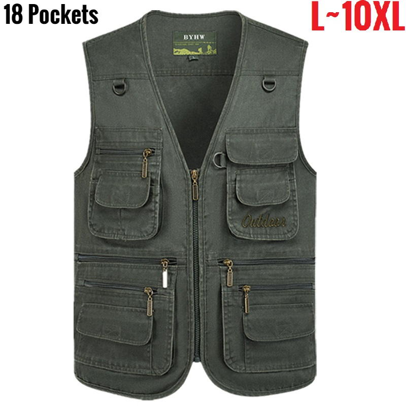 Photography Jacket - Multi Pocket Men's Vest Zipper Sleeveless