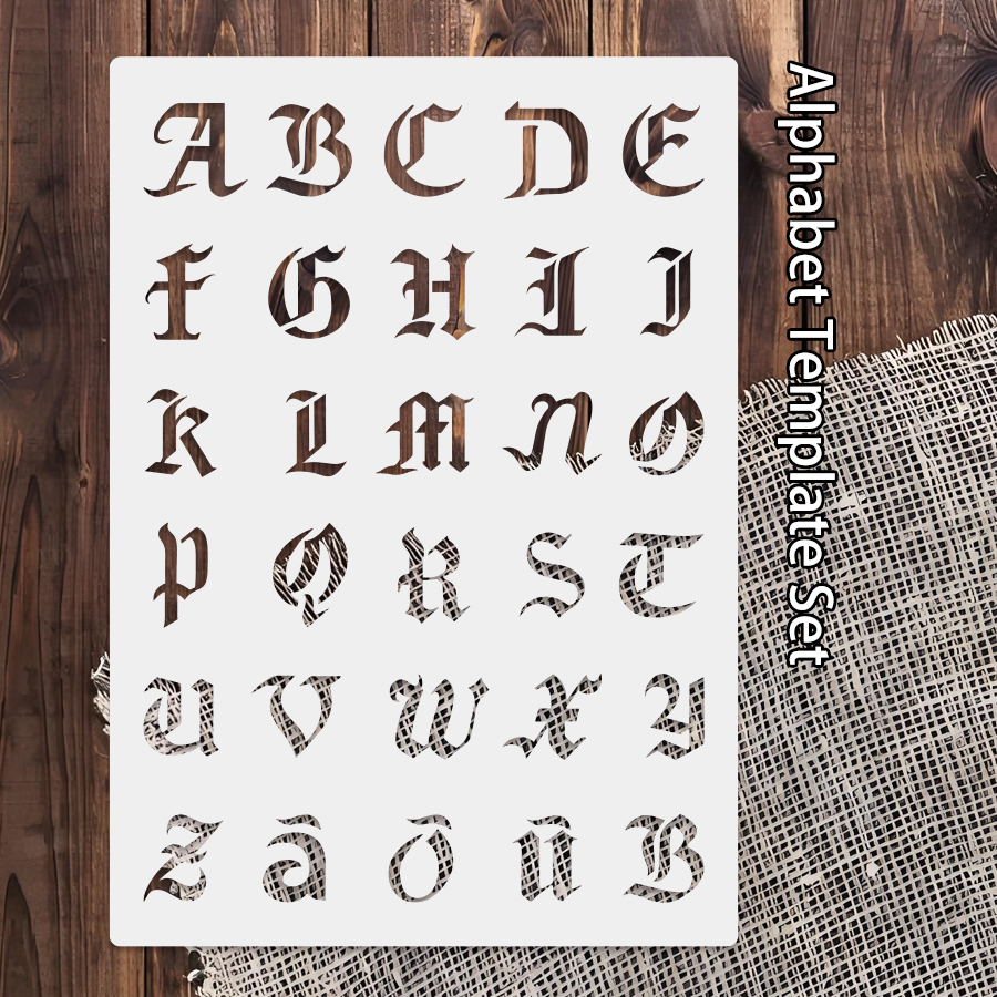 Photography Font - 1PC A4 Gothic Alphabet Stencil, 8.3×11.7