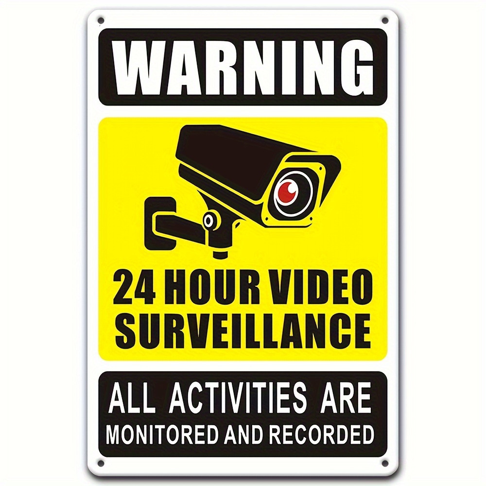 Photography Icon - 24/7 Video Surveillance Warning Sign -