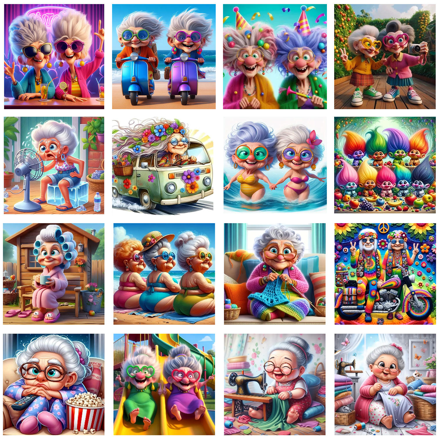 Photography Trend - DIY Diamond Painting Fashion Old Woman