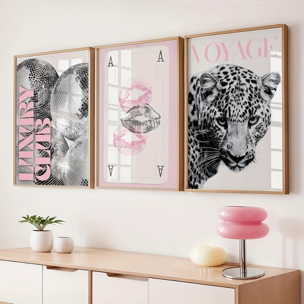 Photography Trend - 3pcs Frameless Leopard Print,Black and White