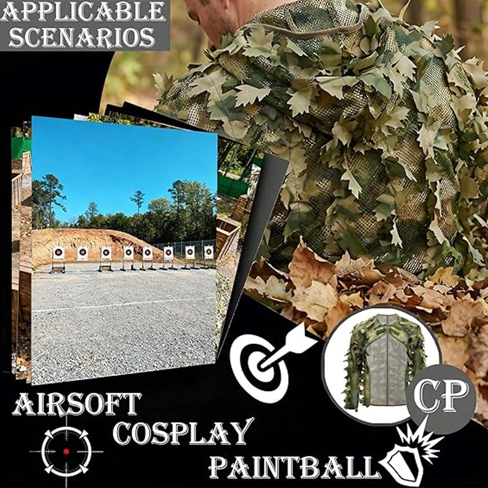 Photography Jacket - Cape Style Ghillie Suit Camo Leafy