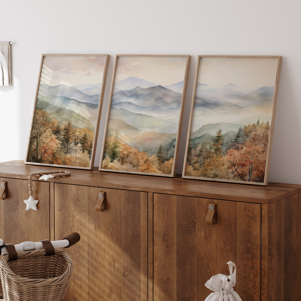 Photography Angle - 3pcs frameless 3 Piece Japandi Landscape