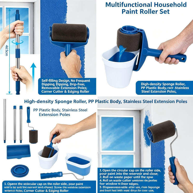 Photography Angle - Ergonomic Paint Roller & Brush Set