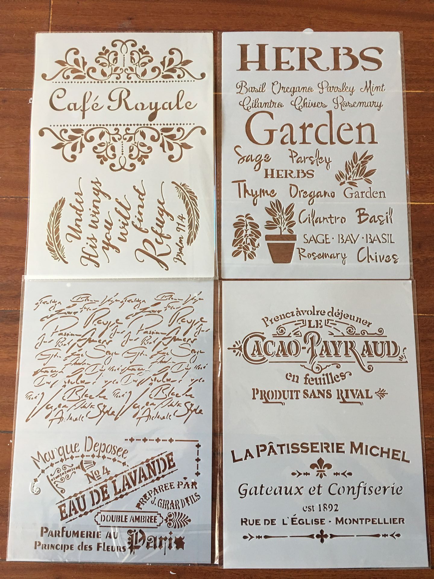 Photography Font - 4pcs / set A4 letter of