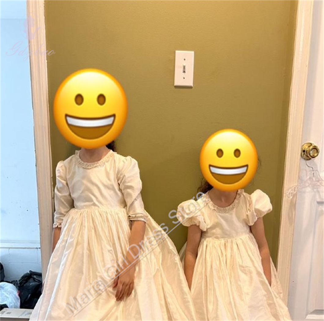 Photography Contest - White Satin Elegant Girls Dress Fluffy