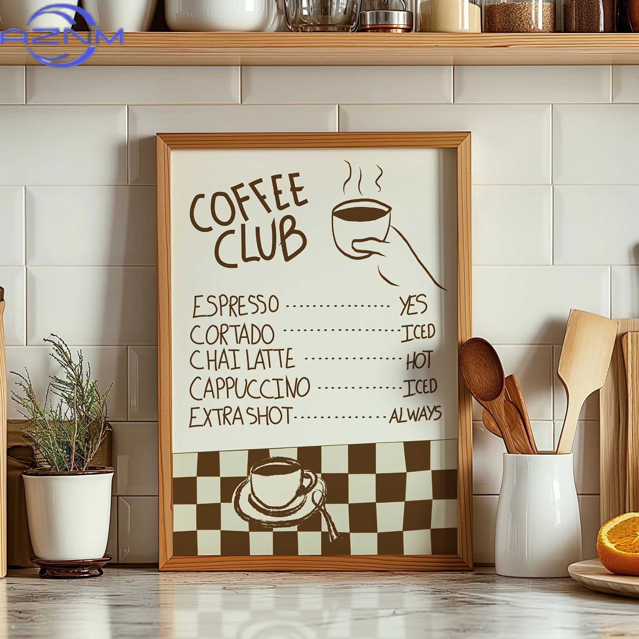 Photography Angle - Cartoon Animal Text Art Coffee Print