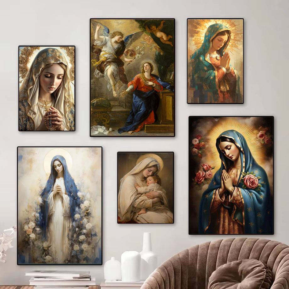 Photography Angle - 1pc Vintage Virgin Mary and Jesus