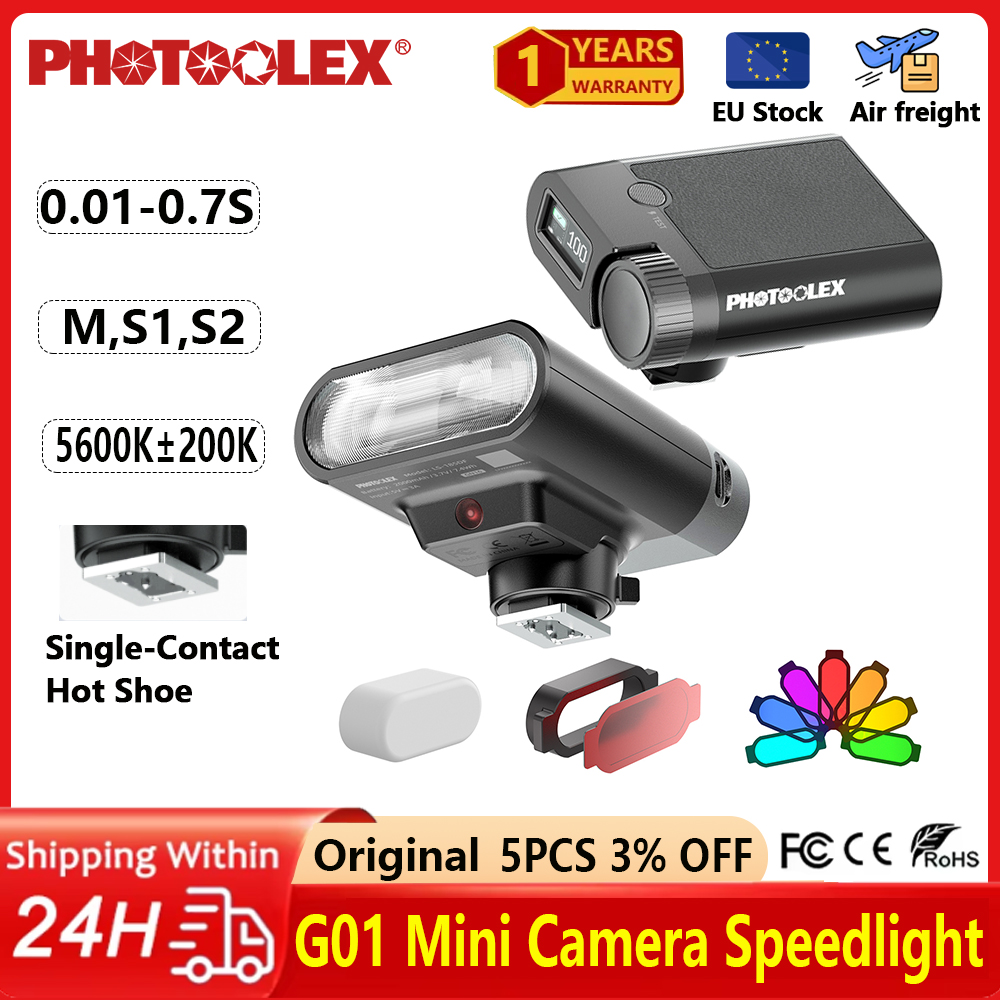 Speedlite Flash External - PHOTOOLEX G01 Mini Speedlight Camera Flash