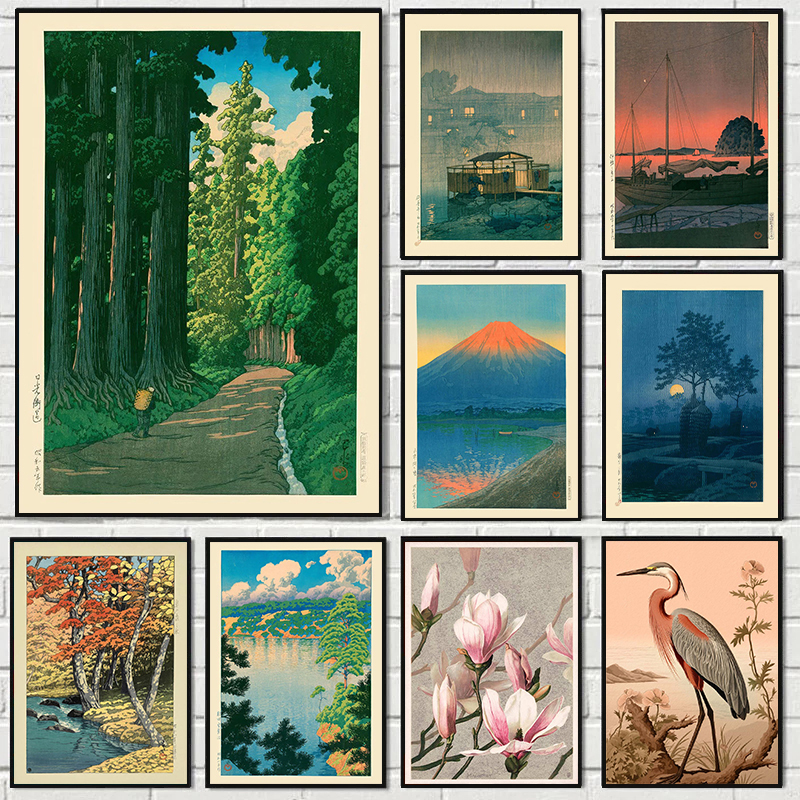 Photography Angle - Japan Hasui Kawase Tree-lined Road Canvas