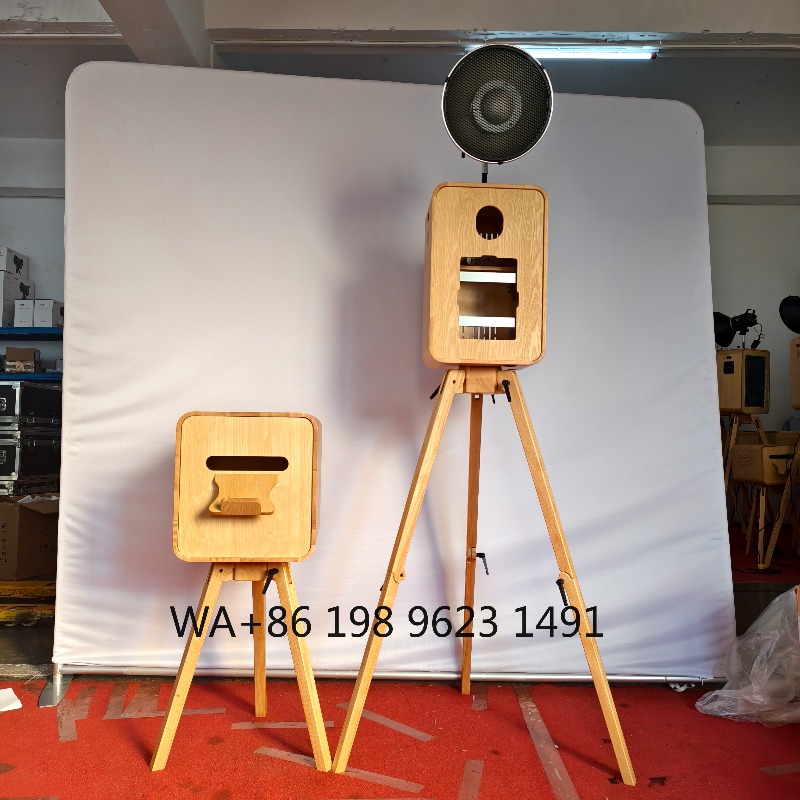Photography Digital - Retro Wooden Selfie Photo Booth with