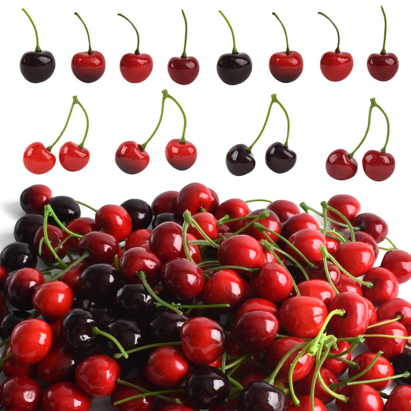 Photography Of Food - 10Pcs Artificial Cherry Fake Fruit Model