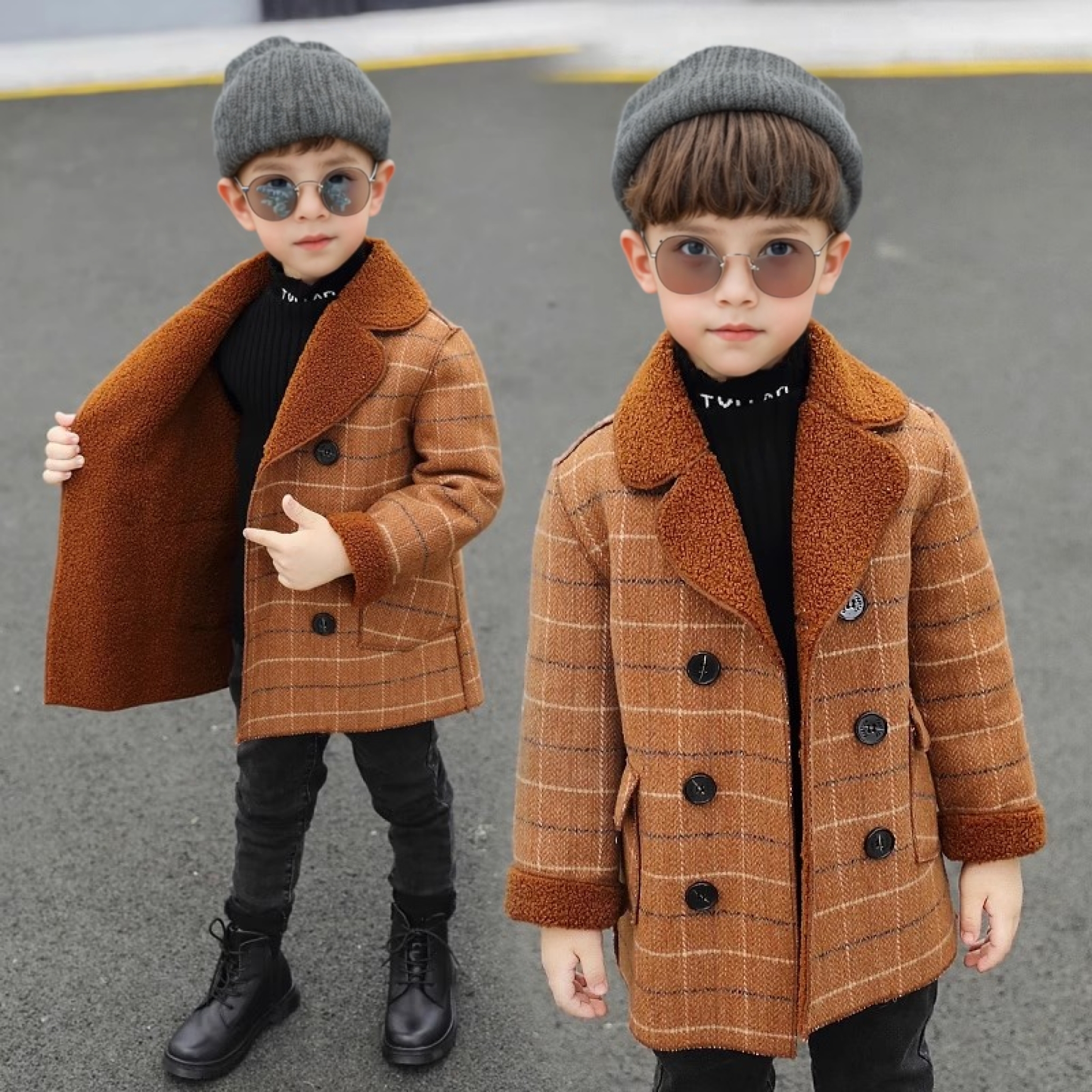 Photography Jacket - Little Boys Winter Thick Warm Wool