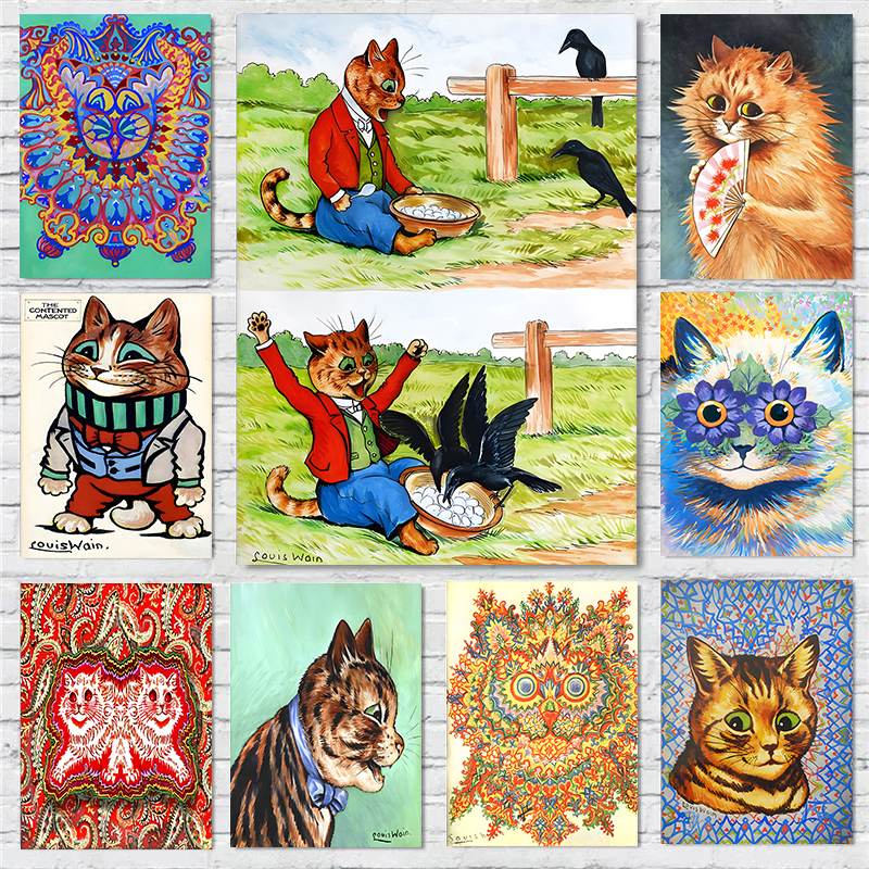 Photography Art - Louis Wain Illustration Exhibition Poster Anthropomorphic