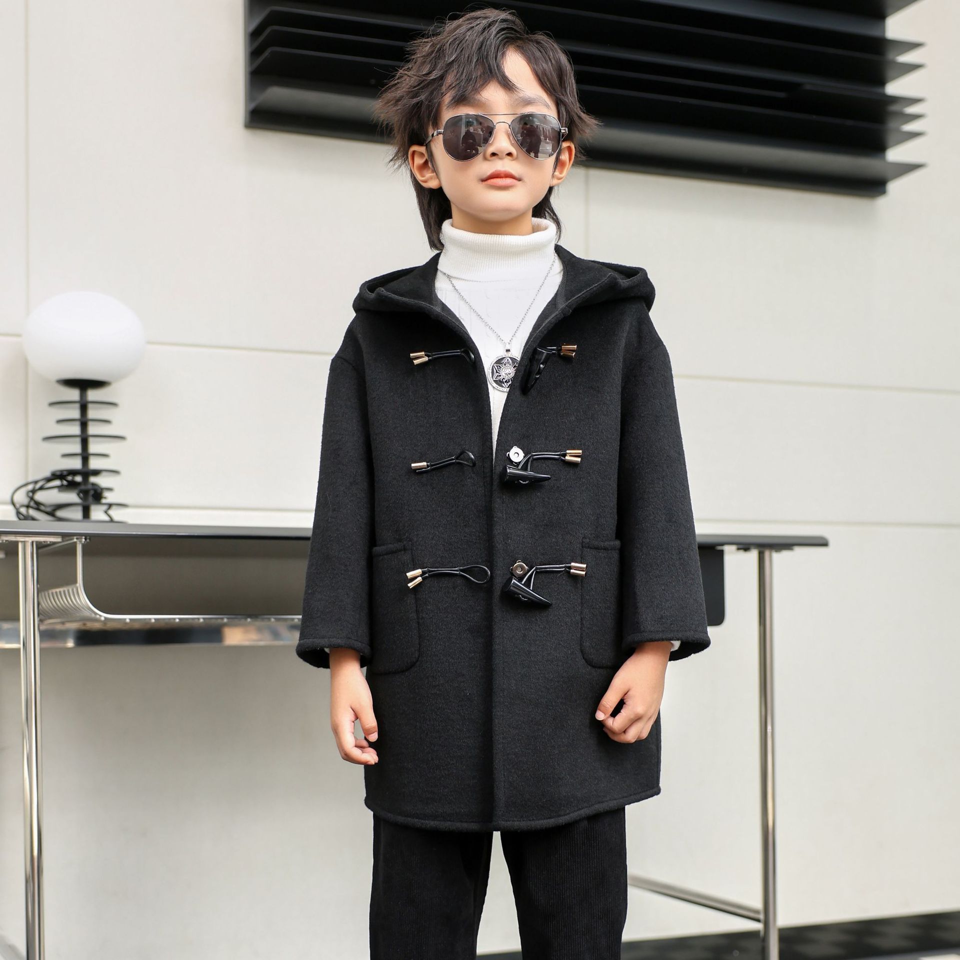 Children Winter Red Green Wool - Photography Jacket ulasan dan harga