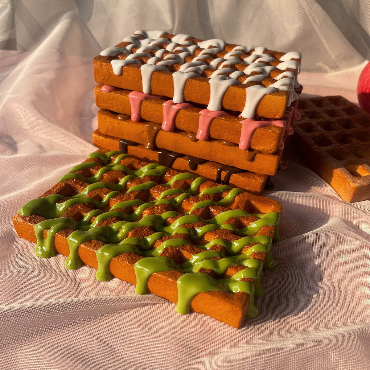 16x10cm PU Fake Jam Waffle, Re - Photography Of Food ulasan dan harga