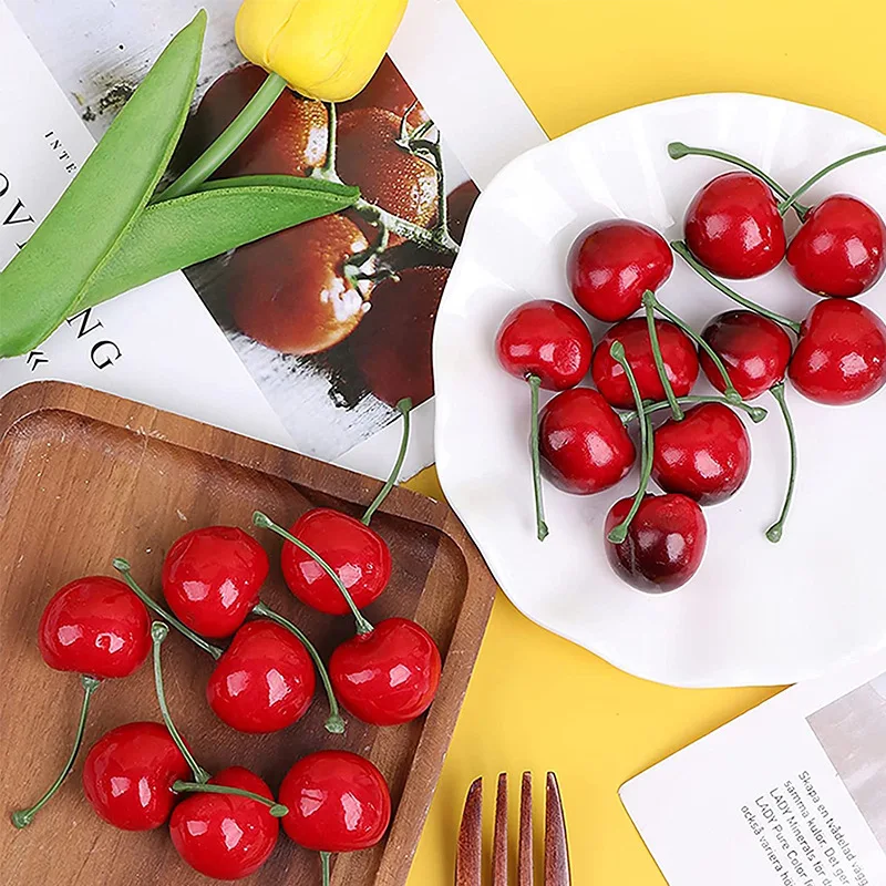 30Pcs Fake Cherry Simulation C - Photography Of Food ulasan dan harga