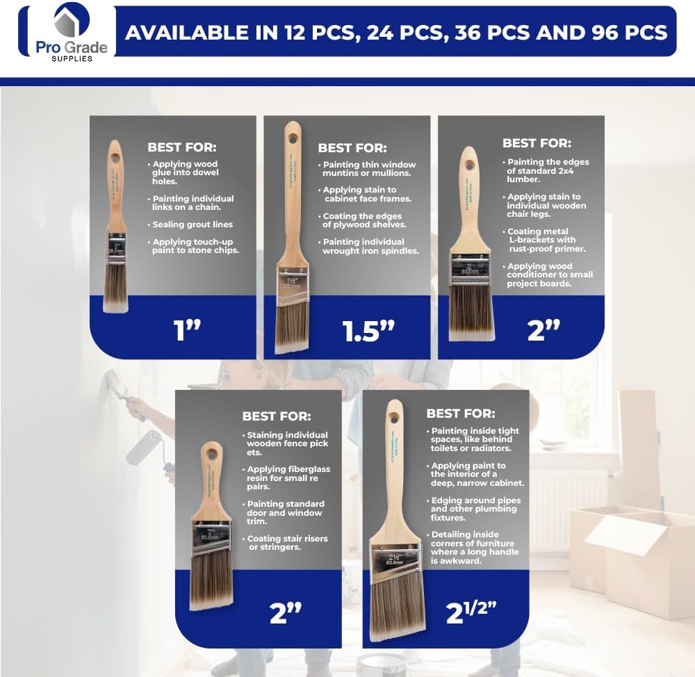 5-Piece Paint Brush Set, Flat  - Photography Angle ulasan dan harga