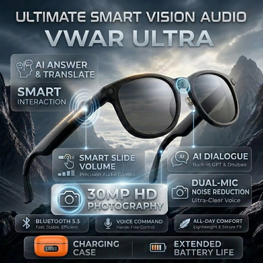 VWAR Smart Glasses with 3600mA - Photography Video ulasan dan harga