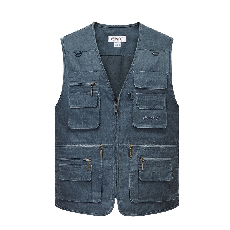 Multi Pocket Men's Vest Zipper - Photography Jacket ulasan dan harga