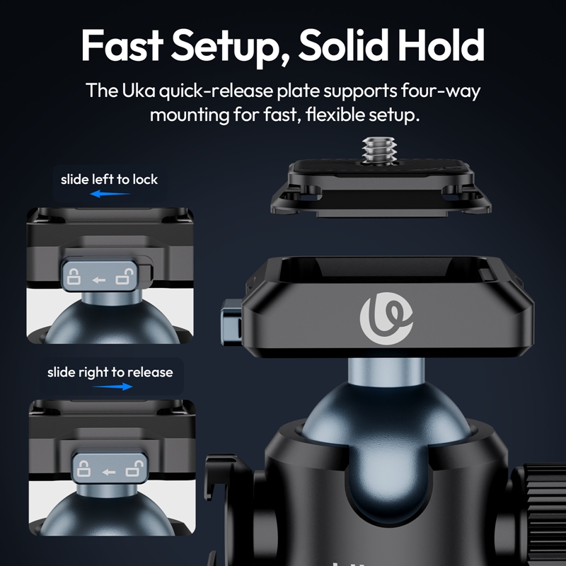 Ulanzi T100 Ball Head for Trip - Fluid Head Tripod ulasan dan harga