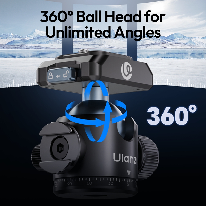 Ulanzi T100 Ball Head for Trip - Fluid Head Tripod ulasan dan harga