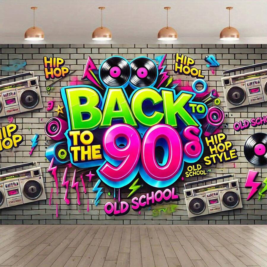 90s Hip Hop Backdrop Fabric Vi - Photography Font ulasan dan harga