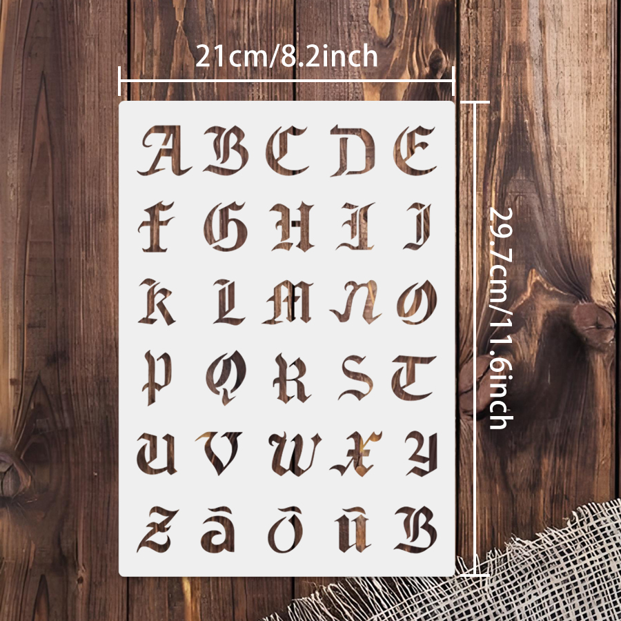 1PC A4 Gothic Alphabet Stencil - Photography Font ulasan dan harga