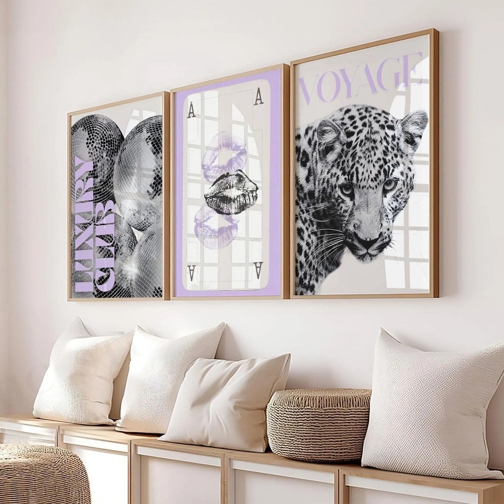 3pcs Frameless Leopard Print,B - Photography Trend ulasan dan harga