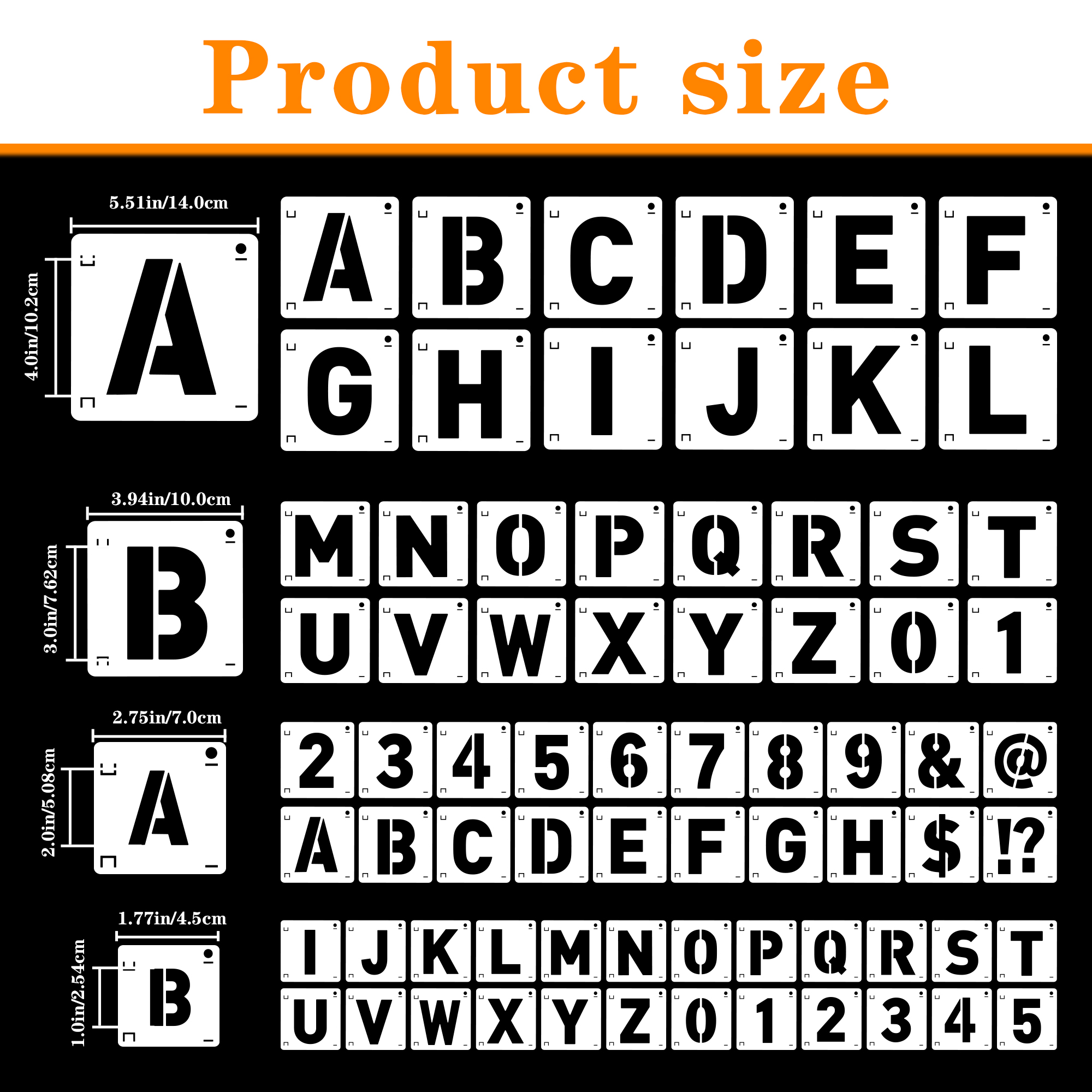 Reusable 80PCS 1/2/3/4 In Alph - Photography Font ulasan dan harga
