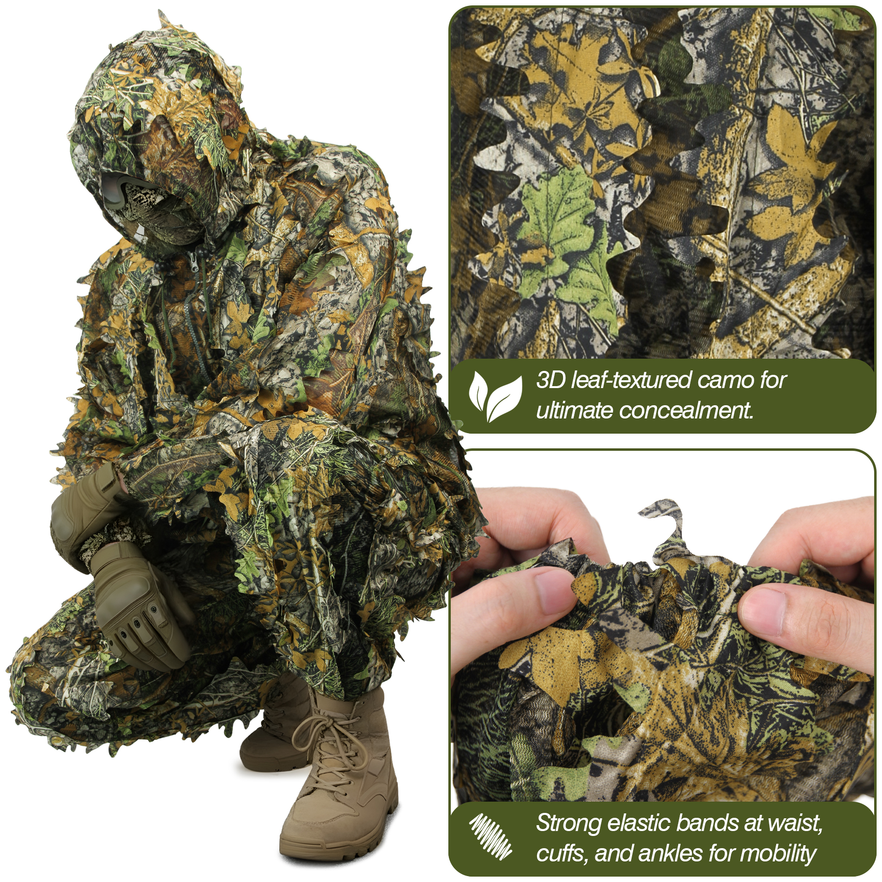 3D Camo Leaf Ghillie Suit Brea - Photography Training ulasan dan harga
