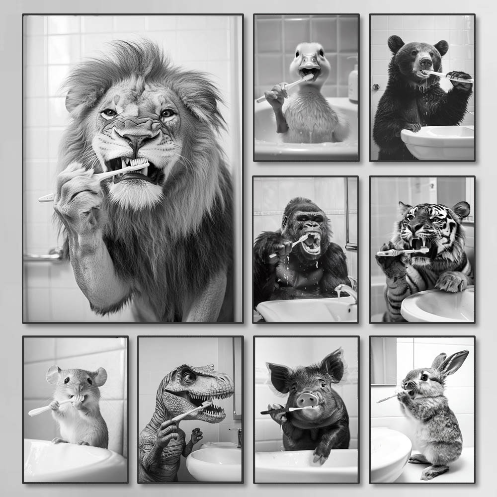 Black White Funny Bathroom Bru - Photography Angle ulasan dan harga