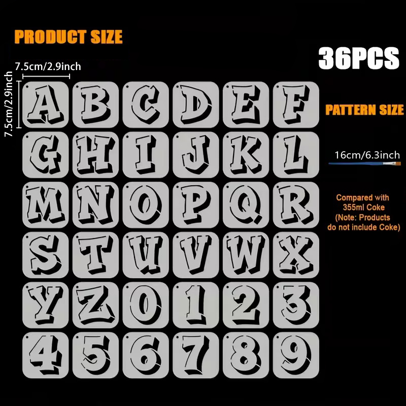 36PCS 2.95 inch Letter and Num - Photography Font ulasan dan harga